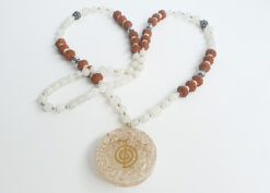 10 Mukhi Rudraksha and Moonstone Mala for Sacral Chakra to Soothes the emotional body and evokes inner joy and happiness