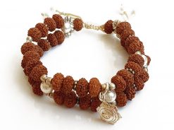 10 Mukhi Rudraksha and Pearl Bracelet for Sacral Chakra to Calms the mind and emotions and boosts personal integrity