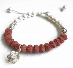 10 Mukhi Rudraksha and Pearl Bracelet for Sacral Chakra to calm the mind and emotions and enhances creativity and imagination