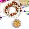 10 Mukhi Rudraksha and Moonstone Mala for Sacral Chakra to Soothes the emotional body and evokes inner joy and happiness