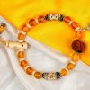 12 Mukhi Rudraksha and Citrine Bracelet for Solar Chakra to Evokes self-confidence and self-respect and gives mental power