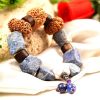 14 Mukhi Rudraksha and Lapiz Gemstone Bracelet (Third Eye)