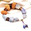 14 Mukhi Rudraksha and Lapiz Gemstone Bracelet (Third Eye)