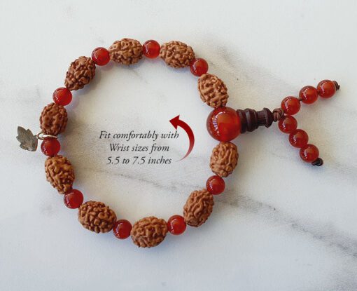 3 Mukhi Mahajwala Bracelet - Carnelian To releases stress and feeling of victimization