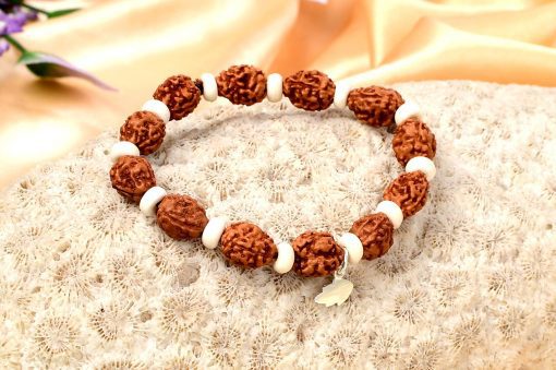 3 Mukhi Mahajwala Bracelet - White Spacer To releases stress