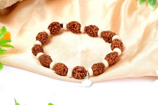 3 Mukhi Mahajwala Bracelet - White Spacer To releases stress