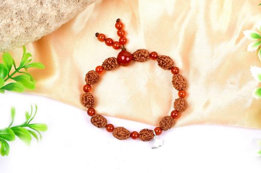 3 Mukhi Mahajwala Bracelet - Carnelian To releases stress and feeling of victimization