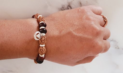 4 Mukhi Brahma Mala and Bracelet Set for Throat Chakra to Imparts energies to overcome shyness and timidity and fosters confidence and self-worth