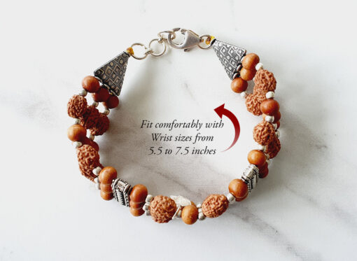 4 Mukhi Brahma Triple Bracelet - Red Sandalwood To enhances communication skills