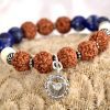 4 Mukhi Rudraksha and Lapis Lazuli Bracelet for Throat Chakra to Enhances self-confidence and self-worth to fearlessly communicate efficiently