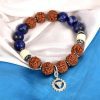 4 Mukhi Rudraksha and Lapis Lazuli Bracelet for Throat Chakra to Enhances self-confidence and self-worth to fearlessly communicate efficiently