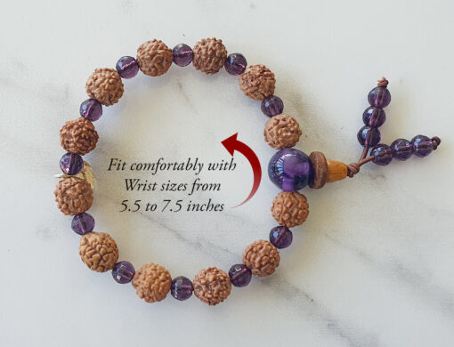 5 Mukhi Guru Bracelet - Amethyst To enhances awareness and concentration