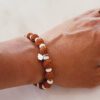 5 Mukhi Guru Bracelet with White Spacer to enhances learning, knowledge, awareness and concentration