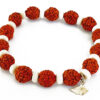 5 Mukhi Guru Bracelet with White Spacer to enhances learning, knowledge, awareness and concentration