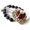 5 Mukhi Rudraksha and Amethyst Bracelet (Crown) for Enhances self-awareness