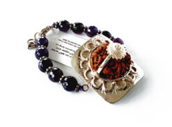 5 Mukhi Rudraksha and Amethyst Bracelet (Crown) for Enhances self-awareness