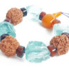 5 Mukhi and Aquamarine Gemstone Bracelet for Throat Chakra to naturally develop a sense of uniqueness and self-worth and sharpen the intellect