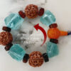 5 Mukhi and Aquamarine Gemstone Bracelet for Throat Chakra to naturally develop a sense of uniqueness and self-worth and sharpen the intellect