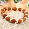 5 Mukhi Guru Bracelet with White Spacer to enhances learning, knowledge, awareness and concentration