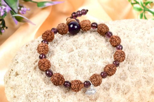 5 Mukhi Guru Bracelet - Amethyst To enhances awareness and concentration