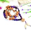 5 Mukhi Rudraksha and Amethyst Mala for Crown Chakra to Enhances self-awareness and intellect to attain complete self-knowledge