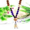 5 Mukhi Rudraksha and Amethyst Mala for Crown Chakra to Enhances self-awareness and intellect to attain complete self-knowledge