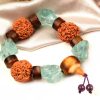 5 Mukhi and Aquamarine Gemstone Bracelet for Throat Chakra to naturally develop a sense of uniqueness and self-worth and sharpen the intellect