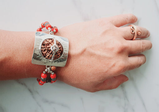 6 Mukhi Collector and Coral Bracelet (Root) - For confidence and courage