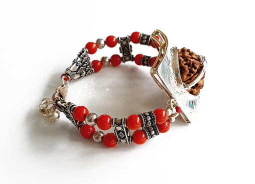 6 Mukhi Collector and Coral Bracelet (Root) - For confidence and courage