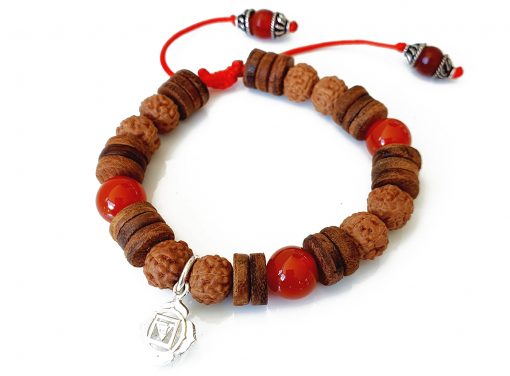 6 Mukhi Rudraksha and Red Carnelian Bracelet (Root)