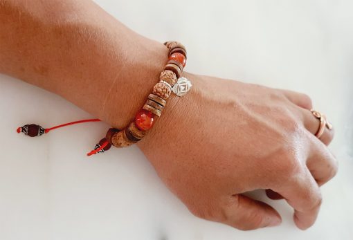 6 Mukhi Rudraksha and Red Carnelian Bracelet (Root)