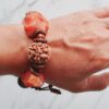 6 Mukhi and Red Jade Gemstone Bracelet (Root) - To Promotes balance and stability