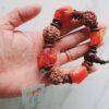 6 Mukhi and Red Jade Gemstone Bracelet (Root) - To Promotes balance and stability