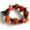 6 Mukhi and Red Jade Gemstone Bracelet (Root) - To Promotes balance and stability