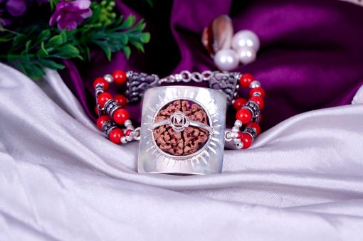 6 Mukhi Collector and Coral Bracelet (Root) - For confidence and courage