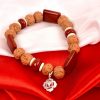 6 Mukhi Rudraksha and Jasper Bracelet for Root Chakra to Grounds the wearer and foster steadfastness and penance