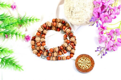 6 Mukhi and Jasper Mala for Root Chakra to Connects with inner ability to face challenges and improves wit and focus