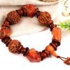 6 Mukhi and Red Jade Gemstone Bracelet (Root) - To Promotes balance and stability