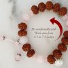 7 Mukhi Rudraksha and Rose Quartz Bracelet (Sacred Heart)