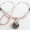 7 Mukhi and Rose Quartz Mala for Sacred Heart Chakra to Encourages the wearer to experience warmth and harmony in the relationship