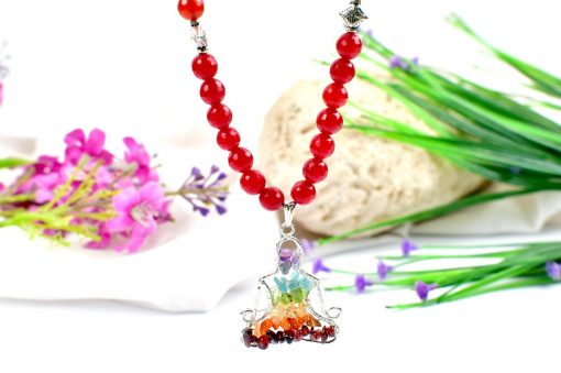 7 Chakra Necklace Mala for Sacred Heart Chakra to Improves creativity and self-trust, brings compassion, and improves intuition power