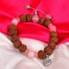 7 Mukhi Rudraksha and Rose Quartz Bracelet (Sacred Heart)