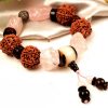 7 Mukhi and Rose Quartz Gemstone Bracelet for Sacred Heart Chakra to Attracts luck in love and finance and encourages to live a joyous life