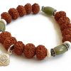 8 Mukhi Rudraksha and Cats Eye Bracelet - for Root Chakra to Brings support and stability in all aspects of life