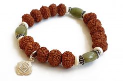 8 Mukhi Rudraksha and Cats Eye Bracelet - for Root Chakra to Brings support and stability in all aspects of life