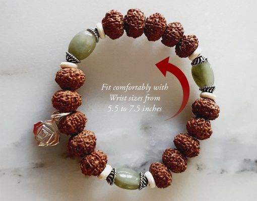 8 Mukhi Rudraksha and Cats Eye Bracelet - for Root Chakra to Brings support and stability in all aspects of life