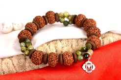 8 Mukhi Rudraksha and Cats Eye Bracelet for Root Chakra to Attracts stability and support in all aspects of life