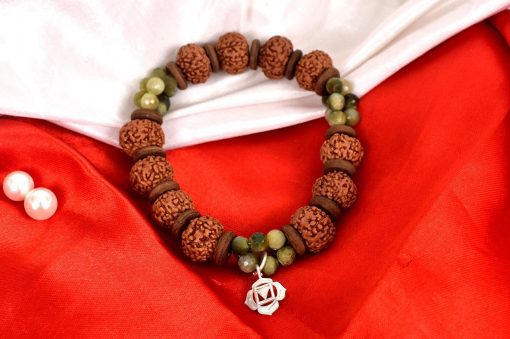 8 Mukhi Rudraksha and Cats Eye Bracelet for Root Chakra to Attracts stability and support in all aspects of life