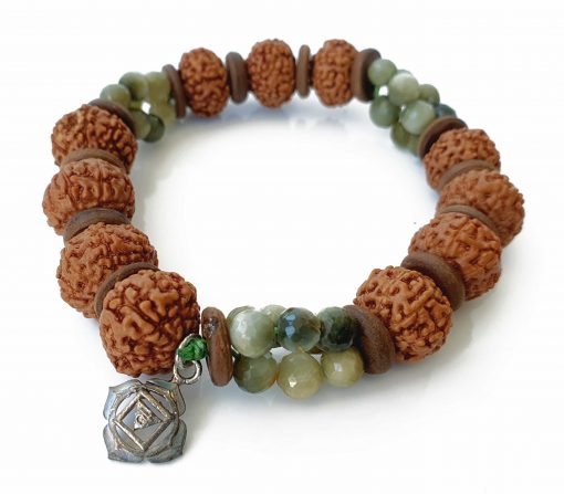 8 Mukhi Rudraksha and Cats Eye Bracelet for Root Chakra to Attracts stability and support in all aspects of life