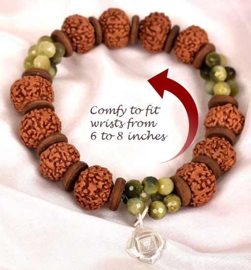 8 Mukhi Rudraksha and Cats Eye Bracelet for Root Chakra to Attracts stability and support in all aspects of life